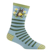 DARN TOUGH ANIMAL HAUS CREW SOCKS BUNNY BLUE - WOMENS