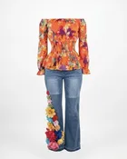 Wrapped Around 3D Flower Jeans — Toni Dee Designs