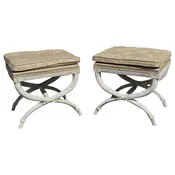Pair of Mid-Century Neoclassical Style Footstools