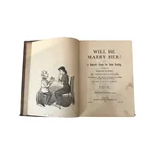 Fabulous Antique 1885 Book - "Will He Marry Her?"