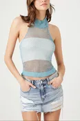 Sheer Crochet Sleeveless Top