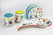 Charlotte Table Accessory Set - Spoon Rest, Napkin Holder, Salt & Pepper