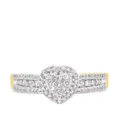 Amir 1/2 ct tw. Diamond Heart Cluster Engagement Ring 10K Yellow Gold