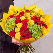 Palette Of Joy Wrapped Bouquet