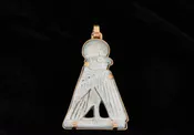 14k turquoise Egyptian revival pin sphinx