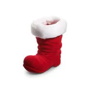 7.5" Red Flocked Santa Boot Container | RAZ 4540874