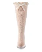 Memoi Crochet Bow Knee High - MKF-7263