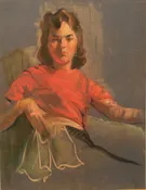 double sided- Woman in red shirt