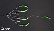 4 Arm Tube & Worm W- Silver Spinners - Small