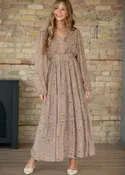 Celia Brown Floral Maxi Dress