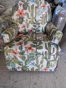Cactus Print Upholstered Swivel Rocker Chair