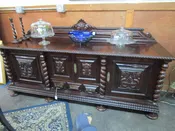 Antique Brazilian Wood Barley Twist Server Sideboard