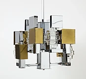 Gaetano Sciolari Italian Modern Cubist chandelier —  elle w collection