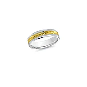 14K White Gold 14K Yellow Gold Gold Plated Engraved Wedding Band 6.0mm