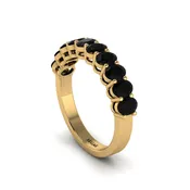 10 Stone Black Diamond Oval Cut Wedding Band Ring - Harriet No. 7