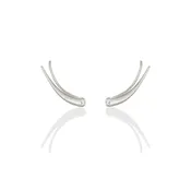 Curved Quill Climber Earrings: Diamond