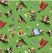 Barron Goes Camping - Campground - Grass Green