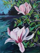 "Pink Magnolias" 12 x 16 — Framemakers