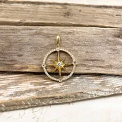 Alamea Diamond & Gold Large Compass Pendant