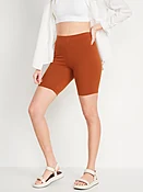 High-Waisted Biker Shorts -- 8-inch inseam