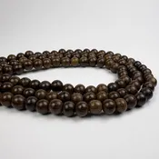 10.5mm Madres de Cacao (Dark) Wood Round 15.5in Bead Strand