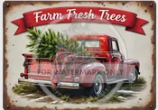 A3 Farm Fresh Christmas Truck Decoupage Rice Paper DC5101 for Holiday Crafts, Scrapbooking, Mixed Media, DIY Vintage Christmas Decor