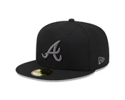 Atlanta Braves New Era 59-Fifty 5950 Black Graphite Fitted Cap