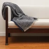 Auckland Wool Throw, Blue/Grey