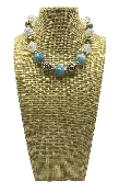 Aquamarine and Crystal Quartz Sterling Silver necklace