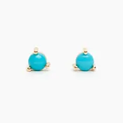3-Prong Gemstone Stud Earrings