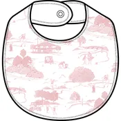 Golf Toile Pink - Feeding Bib