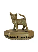 Vintage Brass Dog Figurine with Base
