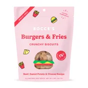 Bocce's Bakery Burger Fries Biscuit Dog Treats, 5-oz