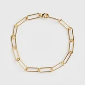 Adorn 512 Gold Plate Paperclip Chain Bracelet
