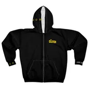 Clutch Logo Zip Hoodie — Black All-Over Print Streetwear