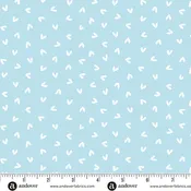 Fabric Andover Blue Hearts Aflutter Sunny Honey by the Quarter Yard A-1578-B