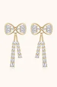 1.12 Carat Moissanite 925 Sterling Silver Bow Earrings