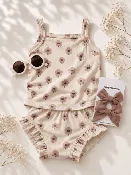 Luna Top & Bloomer Set - Blush Daisy