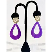 Tiger With Purple Teardrop Earrings