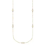 Believer Cross Station Necklace - Gold