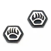 1/2" Hopi Bear Paw Post Earrings