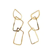 Aicha Large Hammered Link Dangle Earrings