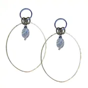 2 Circle Silver and Gold Earrings