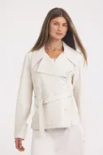 Celine Patina Leather Jacket Talc