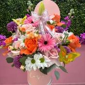 Mix roses in a flower box