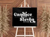 Retro Acrylic Wedding Welcome Sign, Reception Modern Minimalist Boho Vintage Groovy. No Stand included. Digital File Option
