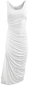 Alaia Gathered Jersey Knit Dress in Blanc