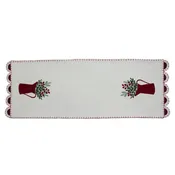 Holiday Pitcher Cream Table Runner