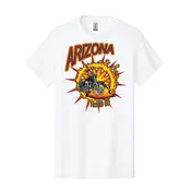 Adult Arizona Route 66 Flaming Motorcycle Graphic Tee