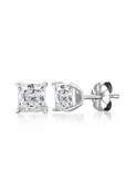 2.5 CTW Princess Stud Earrings Finished in Platinum